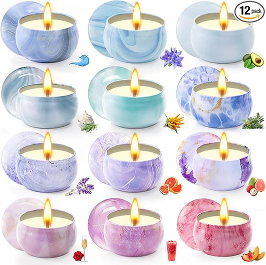 Scented Candles Gift Set, Candles for Home Scented 12 Pack, Soy Wax Aromatherapy Candle Set, 300 Hour Long Lasting, Birthday Gifts for Women Best Friends Sister Colleague