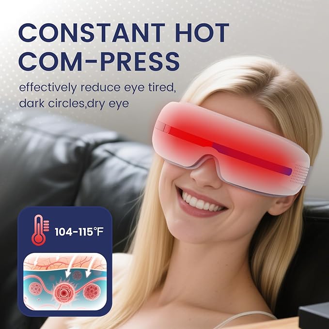 Eye Massager with Heat Sleep mask Massage for Migraines.Heated Eye Mask.Birthday Gifts for Mom Dad Women Men Wife Sister Her Him.Face Massager Mask for Headaches