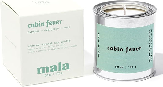 MALA Cabin Fever Cypress Evergreen & Moss Candle for Home – Forest‑Inspired Aromatherapy – Vegan Soy – 45 Hour Clean Burn – Organic Non‑Toxic Candles – Cozy Room Decor – 6.8 oz