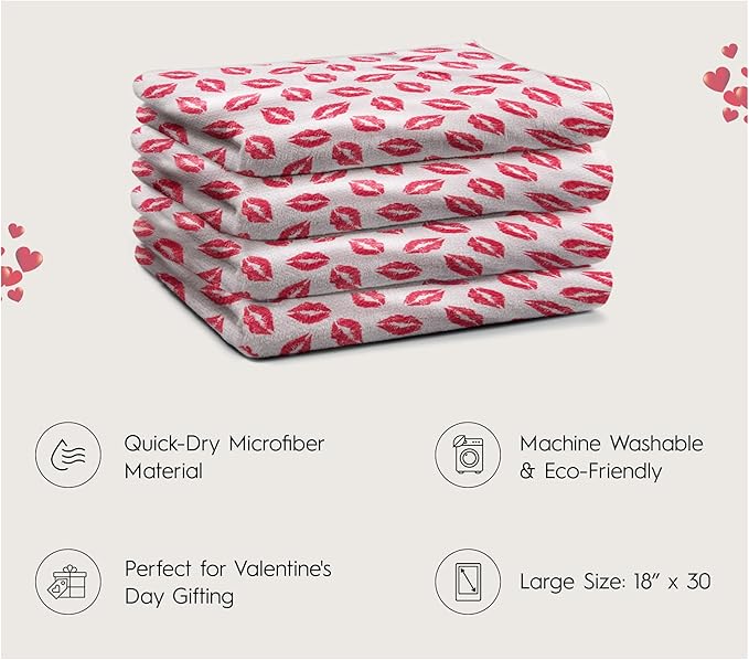 GEOMETRY Kitchen Towels - Quick Dry Microfiber Cloth Dish Towels for Kitchen Drying - Premium Quick Dry Towel Valentines Gifts for Mom - Crush