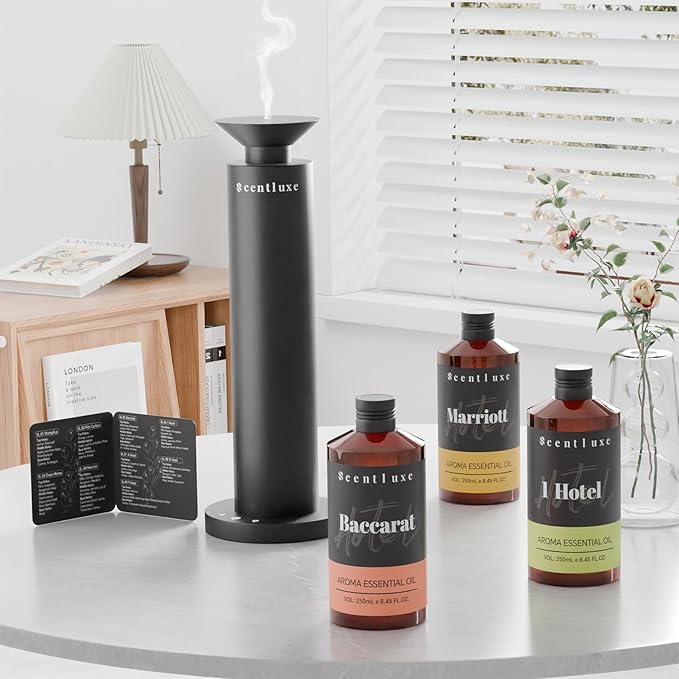 Hotel Scents Baccarat Diffuser Oil 8.45 Fl Oz (250ml), Home Luxury Aroma & Hotel Fragrance Essential Oil - for Aromatherapy Diffuser - Bigger Bottle, Longer Lasting Air Freshener