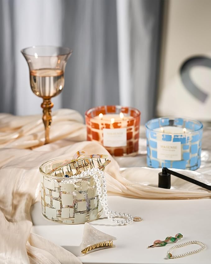 M&SENSE Mint Lime Scented Candle,11.6oz Natural Soy Wax Non Toxic for Home, 3 Wick Jar Candle, Up to 60 Hours Burn time, Stress Relief Candles for Women/Men