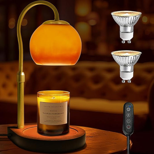 Candle Warmer Lamp with Timer 2H/4H/8H, Adjustable Height, Dimmable Candle Lamp with 2 Bulbs, Wax Melt Warmer for Jar Candles, House Warming, Home Decor, Birthday Gift for Women, Mom(Sunset)