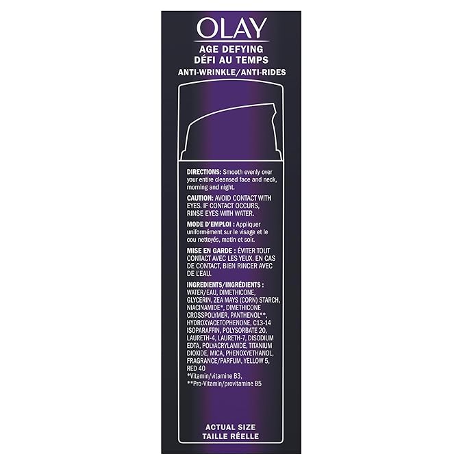 Olay Face Serum, Age Defying Anti-Wrinkle 2-in-1 Day Cream - Anti-Aging, Anti-Wrinkle, Smooths Fine Lines and Wrinkles, Firming, Lifting - Niacinamide, Glycerin, Aloe Vera, 1.7 Oz