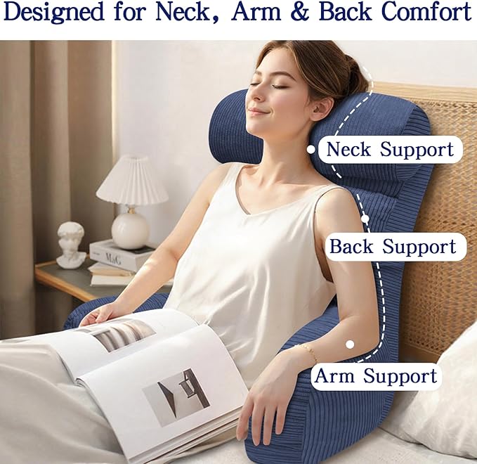 Back Pillow for Bed Sitting Up, Reading Pillow, Extra Large Arm Pillows for Adults for Back Support,Bed Pillow for Sitting up for Watching TV/Gaming/Relaxing