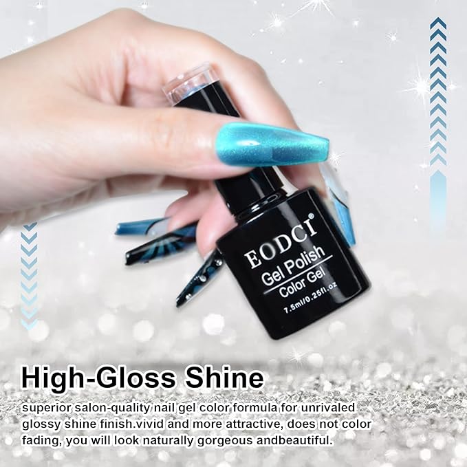 6 Colors Two-tone Cat Eye Nail Polish, Upgraded Magnetic Gel Polish Kit with Magnet Stick, Galaxy Chameleon Effect Silky Cat Eye Nail Gel Soak Off Nail Art Salon Manicure Home Ladies Gift