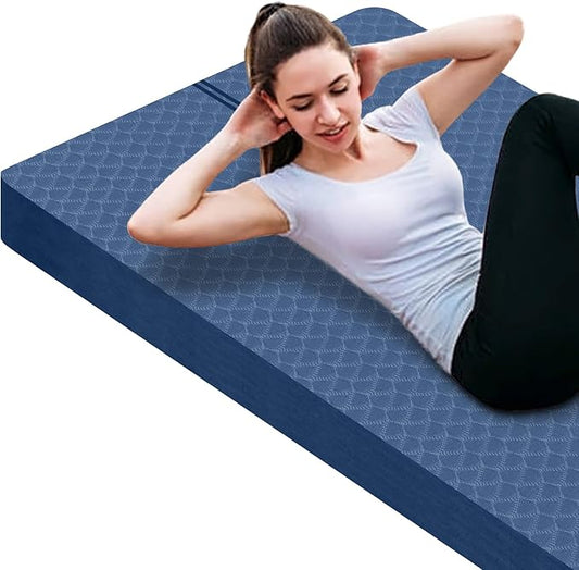 nuveti Large Exercise Mat - 15mm/20mm/30mm Thick Yoga Mat | Workout Mat for Fitness, Yoga, Pilates, Stretching & Floor Exercises for Women & Men with Free Carrying Bag