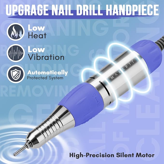 Makartt Nail Drill Electric Nail File JD700 Nail Drills for Acrylic Nails Professional 30000RPM Manicure Tools Nail Stuff Acrylic Nail Drill for Nail Dip Kit Acrylic Powder Poly Nail Gel B-01