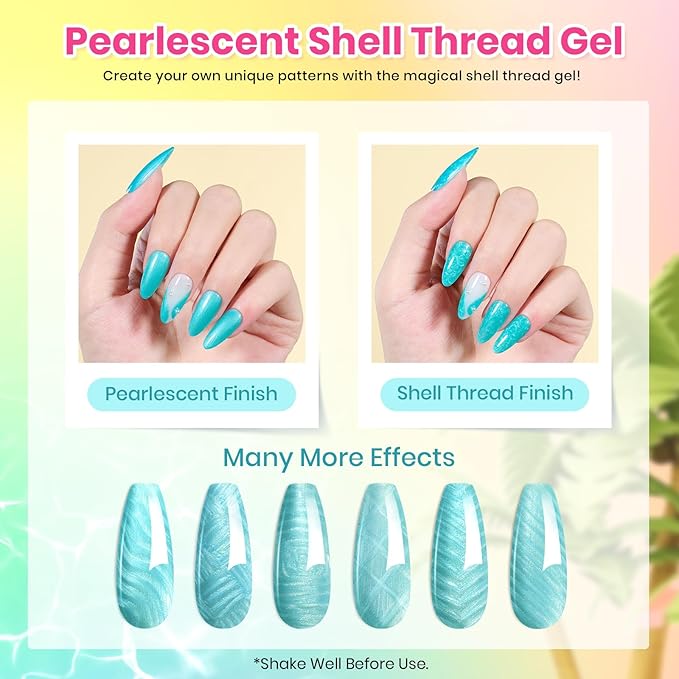 Beetles Gel Nail Polish Set - 20 Colors Gel Polish Pink Blue Green Yellow Pearl Color Gel with Base Glossy & Matte Top Coat Uv DIY Salon Manicure Kit Beach Bash Christmas Nails Gift for Women