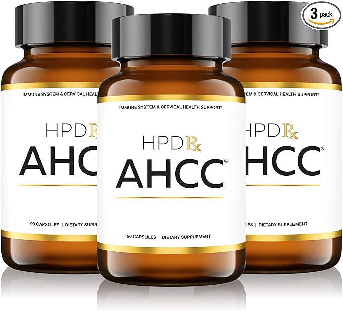 HPD Rx Premium AHCC & Shiitake Mushroom 1100 mg per Serving Supplement, Natural Immunity Booster, Maintains Natural Killer Cell Activity | AHCC is Proven in 30+ Studies | 90-Day Supply, 3-Pack