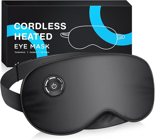 Heated Eye Mask : Cordless Eye Mask for Dry Eyes, Relief Stye, Blepharitis, Chalazion, Improved Sleep, Washable Eye Heating pad for Travel