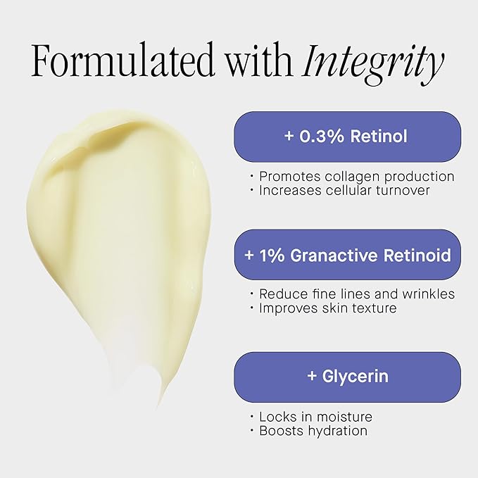 Brandefy Dual Retinol Renew Cream with 0.3% Retinol & 1% Granactive Retinoid, Face Moisturizer for Wrinkles & Fine Lines, Made in The USA, Suitable for All Skin Types (1.6 Oz)