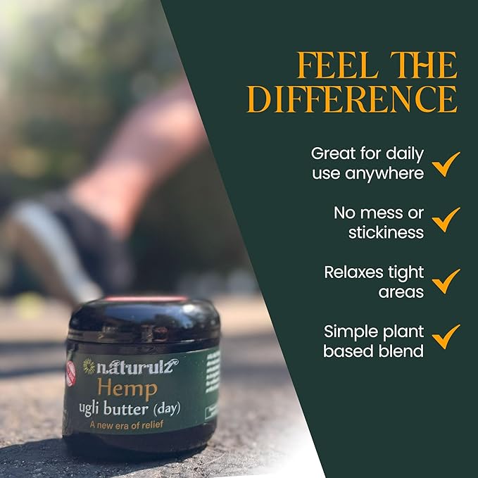 Ugli Butter Hemp Daytime Body Cream 4oz – Soothing Care for Sore Neck, Back & Knees, Nourishing Daily Cream with Arnica, Capsicum, Turmeric, Devil's Claw & Oregon-Grown Hemp for Natural Comfort