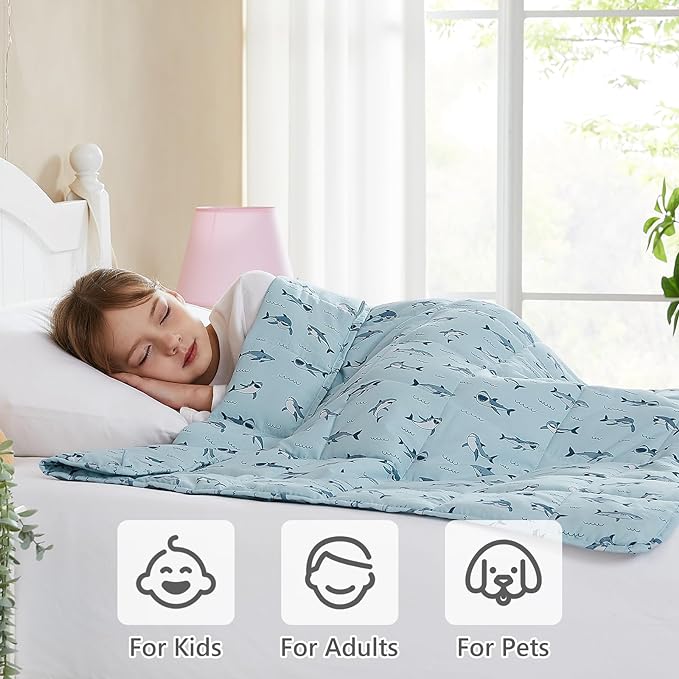 L'AGRATY Weighted Blanket - 36"x48" 5lbs Microfiber Material with Glass Beads Small Blanket for All-Season Summer Fall Winter Soft Thick
