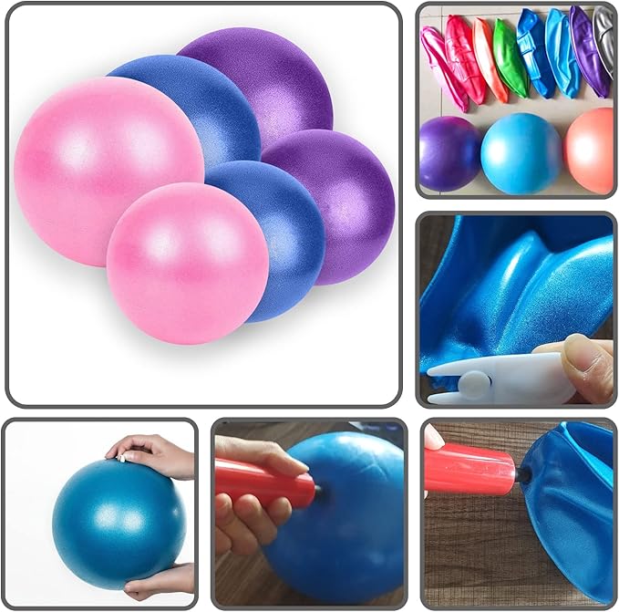 6 Inch Exercise Pilates Mini Yoga Balls Barre for Home Stability Squishy Training Physical Therapy Improves Balance with Pump