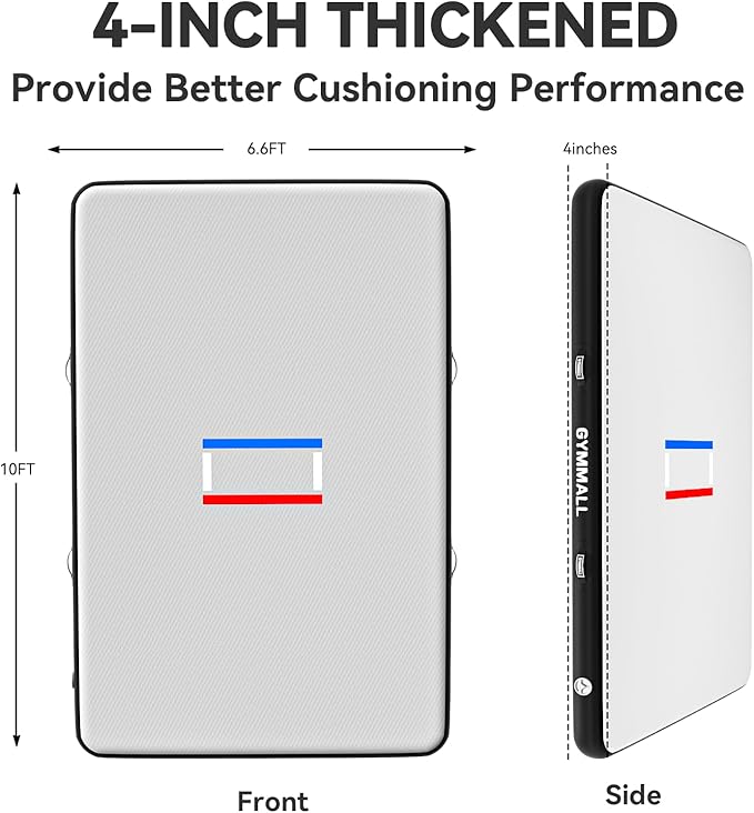 Wrestling Mat Inflatable 5FT/6.6FT/10FT/13FT/16.5FT, Foldable 4" Thick Jiu Jitsu Mats for Home Outdoor Indoor, Waterproof PVC Mat for Gymnastics, Water Yoga, PE Training, BJJ, MMA, Grappling