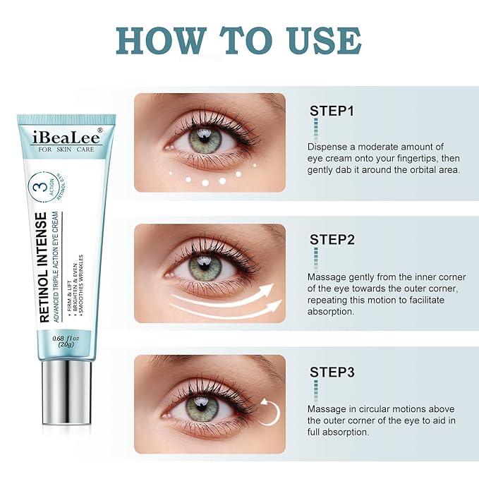 Temporary Tightener Eye Cream-Instantly Reduces Under- Bags, Dark Circles & Wrinkles, Anti-Aging with Retinol & Hyaluronic Acid, Under Eye Creams Suit Women Men Firm Smooth firming Non-Greasy-A1A1A1