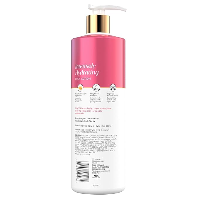 Olay Body Lotion for Women, Nourishing with Hyaluronic Acid Serum, Visibly Soften & Smooth Skin, 24hr Moisture & Hydration, Fast Absorbing Formula, Vitamin B3 Complex, For All Skin Types, 17 fl oz