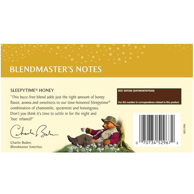 Celestial Seasonings Sleepytime Herbal Tea, Honey, Caffeine Free Sleep Tea, 20 Tea Bags Per Box (Pack of 6)