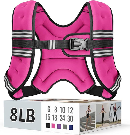 Weighted Vest for Women & Men with Reflective Stripe and Adjustable Buckle, Comfortable & Durable Rucking Vest for Walking, Running & Strength Training