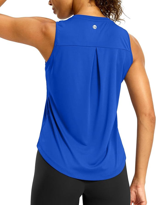 G Gradual Workout Tank Top for Women Sleeveless Athletic Yoga Tops High Neck Quick Dry Running Tennis Sports Shirts for Women