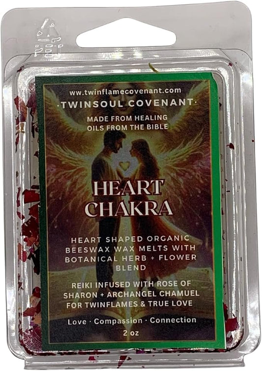 TwinFlames Chakra Wax Melt Collection – Beeswax Aromatherapy Melts with Archangel Energy, Sacred Oils & Scripture – 10 Spiritual Melts for Meditation, Alignment & Reiki (Heart Chakra)