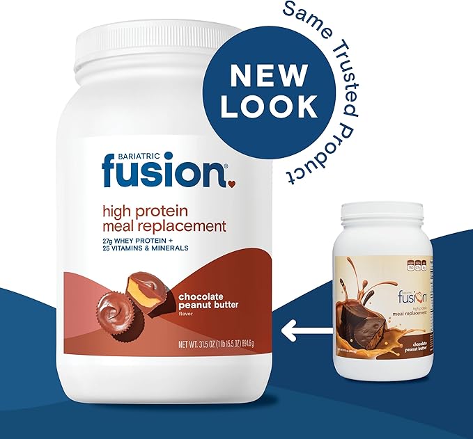 Bariatric Fusion Meal Replacement Protein 21 Serving Tub Chocolate Peanut Butter for Bariatric Surgery Patients Including Gastric Bypass & Sleeve Gastrectomy