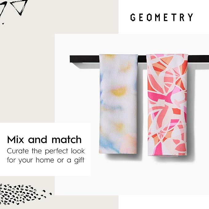 GEOMETRY Spring Kitchen Towels - Quick Dry Microfiber Cloth Spring & Summer Dish Towels for Kitchen Drying - Premium Quick Dry Towel - Spring Picnics, 18" x 30" - 1-Pack