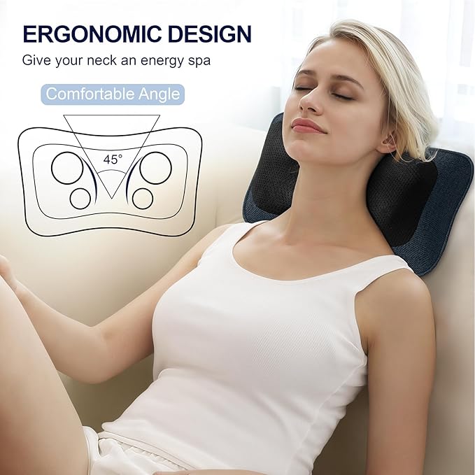 Mo Cuishle Electric Shiatsu Back Massager with Heat - Powerful 3D Kneading for Neck, Shoulder, Lower Back Pain Relief - Ergonomic Design for Home, Office, & Car - Gifts for Women, Men, Mom & Dad