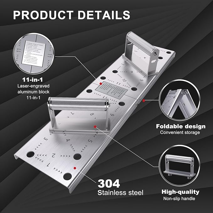 Mochantum Multifunctional Push Up Board Heavy Duty 304 Stainless Steel Home Gym Equipment No Deformation High Intensity Chest workout for men and women