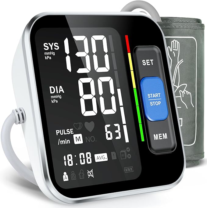 Blood Pressure Monitors for Home Use Upper Arm, Accurate Cuff 8.7”-15.7” Monitor with Large Backlight Display 2 Users 240 Sets Memory, Digital BP Machine, Christmas Gifts for Mom Dad Seniors