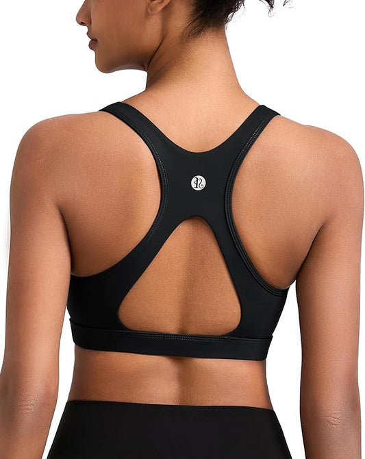 RUNNING GIRL High Impact Sports Bras for Women,Racerback Running Bra Workout Crop Tank Tops Longline Sports Bra Push up