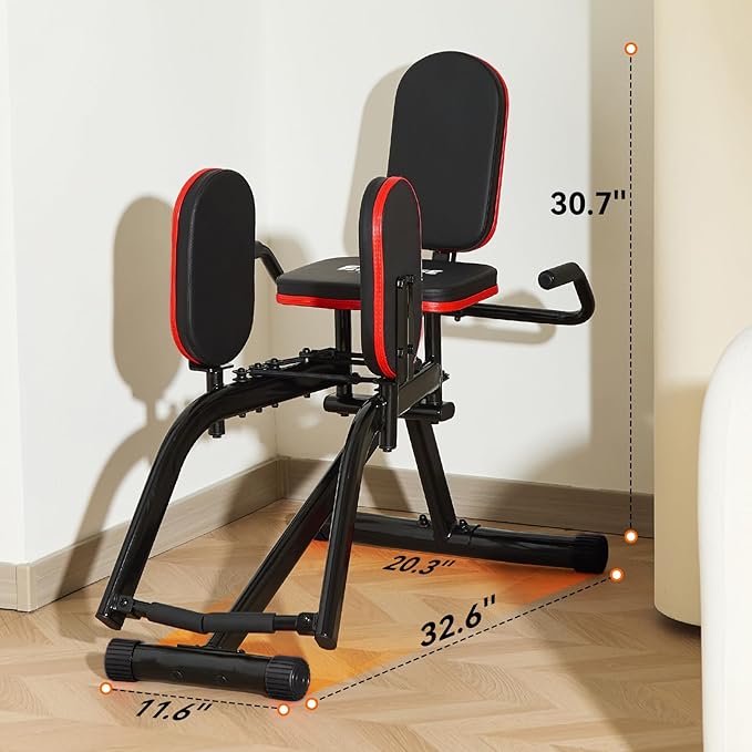 ERGOLIFE 6 Resistances Hip Abduction Machine for Home Office Inner Thigh Exercise Equipment Glute Training Machine for Sedentary/Postpartum Recovery