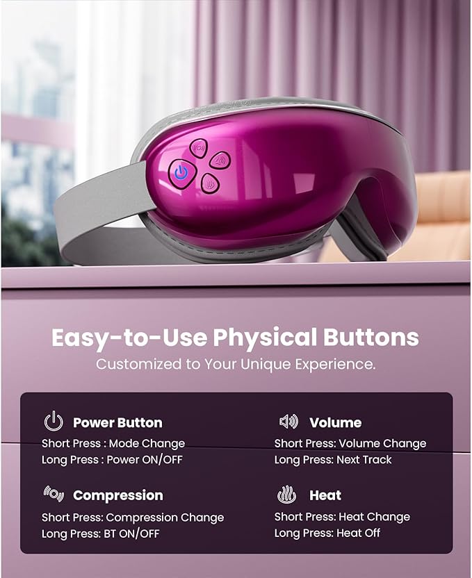 BOB AND BRAD Eye Massager with Heat and Cooling, EyeOasis 3 Eye Mask for Migraine FSA Eligible/HSA Eligible, Heated Face Massager for Dry Eye Strain Relief Improve Sleep, Birthday Gifts for Women Men