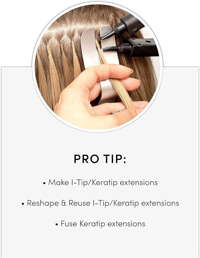 Pro Fusion Tool by The Hair Shop - Keratin Melting Connector Machine for Hair Extensions, Matte Black Ergonomic Patented Design - Professional Salon Heat Tool for Keratip