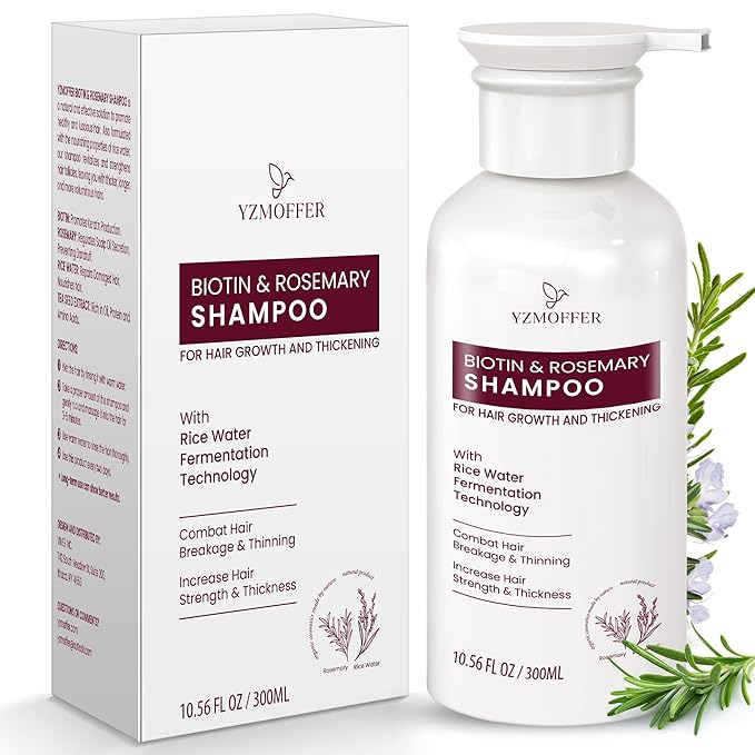 Hair Growth Shampoo for Thinning Hair: Advanced Biotin and Rosemary Shampoo with Rice Water for Women and Men Hair Loss - Herbal Essences Promotes Hair Root Activator, 10.5 Fl Oz
