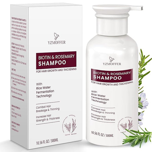 Hair Growth Shampoo for Thinning Hair: Advanced Biotin and Rosemary Shampoo with Rice Water for Women and Men Hair Loss - Herbal Essences Promotes Hair Root Activator, 10.5 Fl Oz
