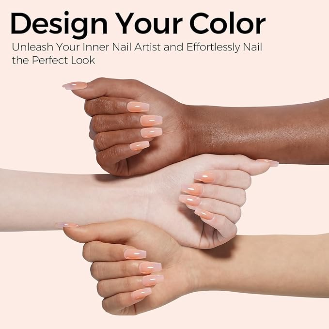 TOMICCA Nude Gel Nail Polish - Clear, Jelly, Translucent Nude - Quick Dry, Long Lasting UV Neutral Gel Polish for Nail Art Manicure