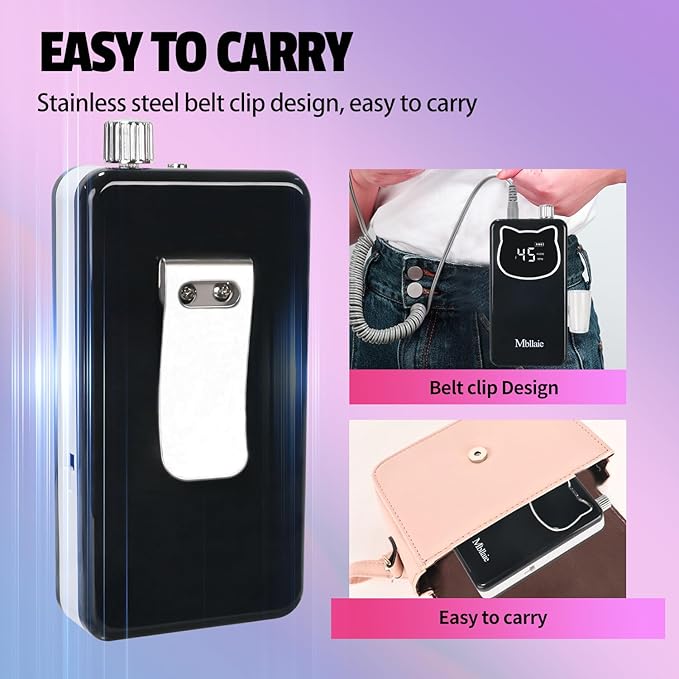 Professional Nail Drill File 45000RPM Electric Portable Nails Drills Kit with Rechargeable 7 uñas Bits Cordless Efile for Poly Gel Acrylic Nails Remover Home Salon Pedicure Manicure Tool (Black)