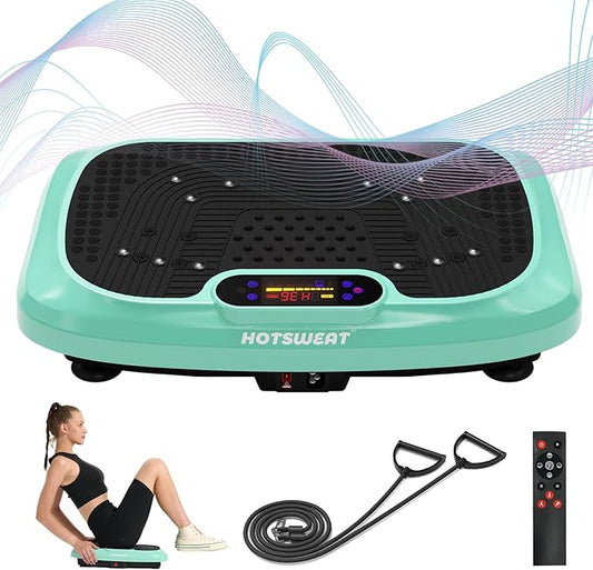 HOTSWEAT Vibration Plate Exercise Machine for Lymphatic Drainage, Power Plate Vibrating Platform, Shaker for Weight Loss, Exercise Board with 120 Levels for Home Gym