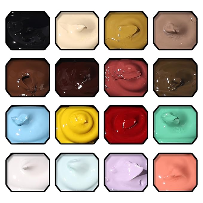 Sponges Pat Gel Nail Polish Palette, 16 Colors Blending Ombre Gel Polish Patting Gradient Painting Nails Art, No Wipe, UV/LED Cured (16 Colors A)