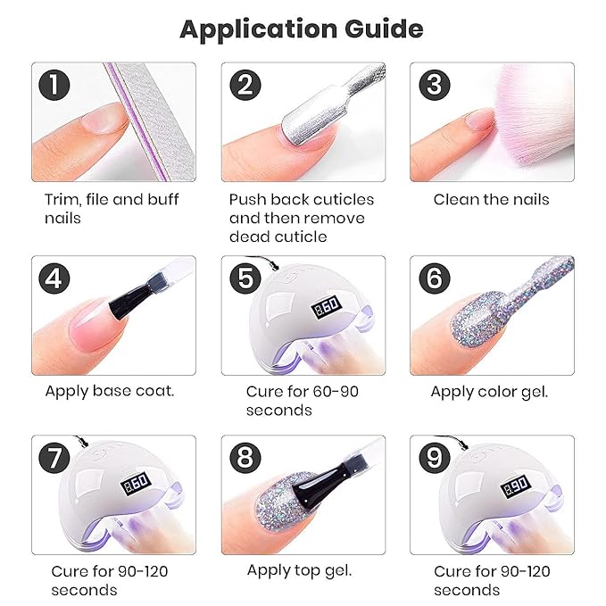 RARJSM Glitter Gel Nail Polish Set of 6 Colors Diamond Silver Sparkly Holographic Champagne Gold Iridescent Red Chunky Pigments Gel Polish Soak off Led UV Curing Required for Nail Salon Manicure