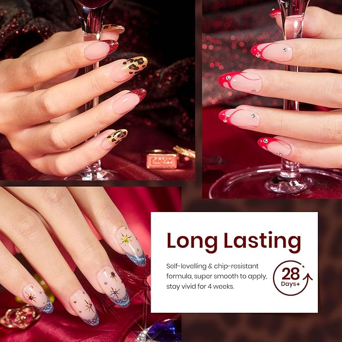 Beetles Winter Gel Polish Kit- Cat Eye Glitter 20 Colors Leopard-Print Theme Gel Polish With Sticker Rhinestone Base Coat Glossy & Matte Top Coat Mob Wife Collection Soak off Uv Gel Gifts for Women