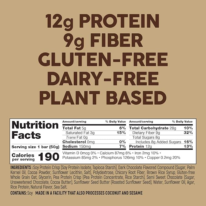 No Nuts! Chocolate Chip AND Cinnamon Roll Flavor Snack Bars - 100% Nut Free Dairy Free Vegan Protein Bars