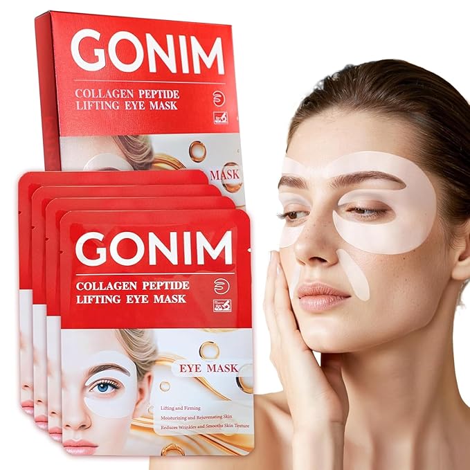 GONIM Under Eye Patches 360° Fit, Eye Mask with Collagen Peptide, Salmon DNA PDRN, Retinol & Niacinamide, Eye Patches for Puffy Eyes and Dark Circles, Travel Essentials 4 pairs