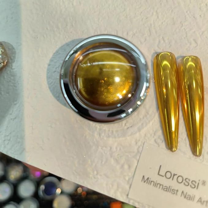 Chrome Nail Powder Gold Silver Champagne Copper 4 Colors Mirror Effect Metallic Chrome Powder for Nails, GZMAYUEN Metallic Nail Powder for Women Girls Gifts