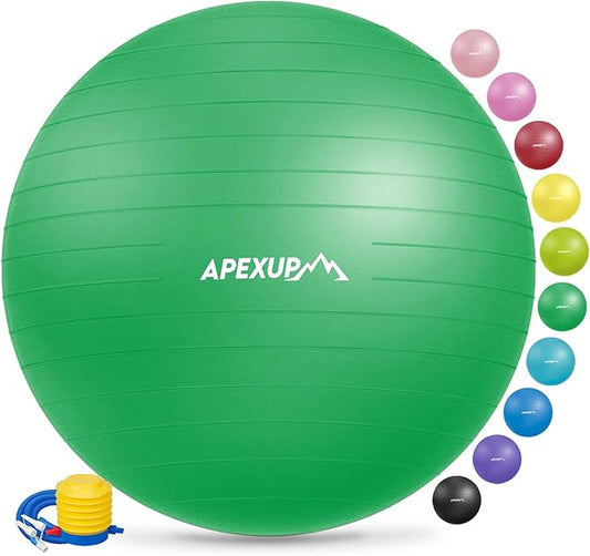 APEXUP Yoga Ball Exercise Ball Anti Slip Heavy Duty for Fitness, Balance & Core Workout