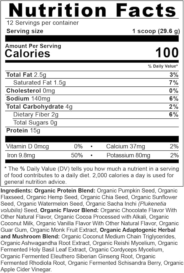 Ancient Nutrition Plant Based Protein Powder, Plant Protein+, Chocolate, Organic Vegan Superfoods Supplement, 15g Protein Per Serving, Gluten Free, Paleo Friendly 12 Serving