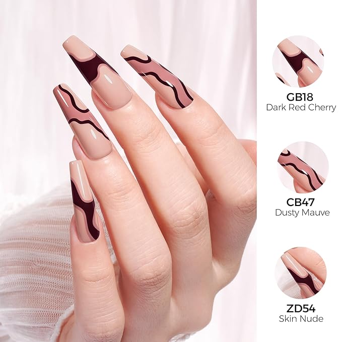 TOMICCA Cherry Red Gel Nail Polish, 15ml Dark Red Gel Polish Soak Off UV LED Cure Needed Color Long Lasting High Saturation and Glossy Nail Art Manicure Salon DIY Design