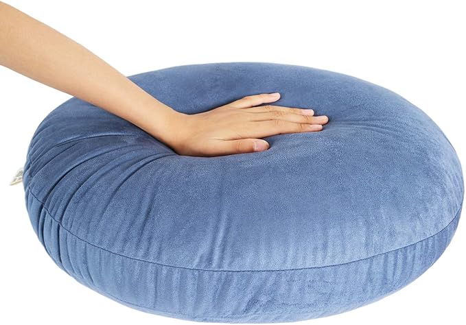 Round Throw Pillow 18x18 for Kids 100% Polyester Filling Super Soft Cushion Ultra Fluffy Down-like Touch Decor Round Floor Pillow for Couch Bed Sofa, Navy Blue, 1 Piece